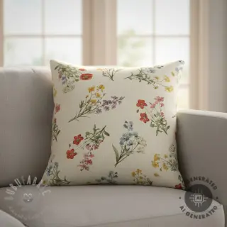 Dekorativna tkanina Linenlook Delicate Floral Field digital print