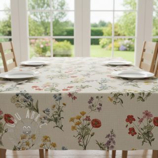 Dekorativna tkanina Linenlook Delicate Floral Field digital print