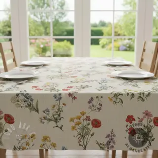 Dekorativna tkanina Linenlook Delicate Floral Field digital print
