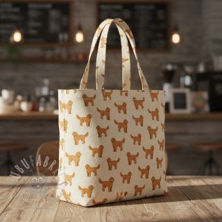 Dekorativna tkanina Linenlook Labradoodle Dog Love digital print