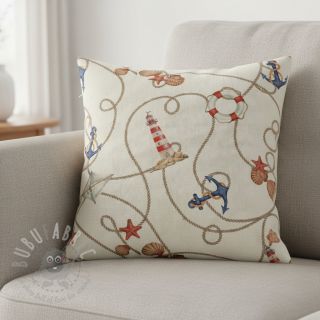 Dekorativna tkanina Linenlook Maritime Rope Mix digital print