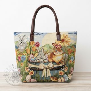 Dekorativna tkanina GOBELIN PREMIUM Floral Easter Bunny PANEL