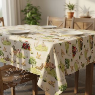 Dekorativna tkanina Cosy Farm Animals digital print