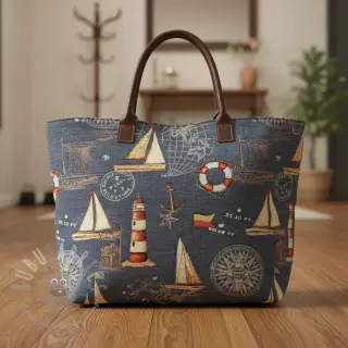 Dekorativna tkanina GOBELIN premium Coast Lighthouse Sea