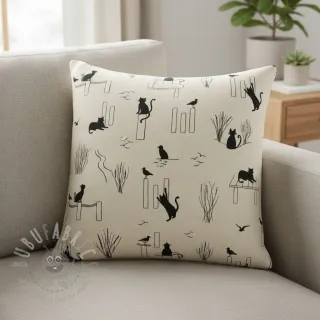Dekorativna tkanina Linenlook premium Cat Sea Life