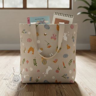 Dekorativna tkanina Linenlook premium Easter Doodle Icon