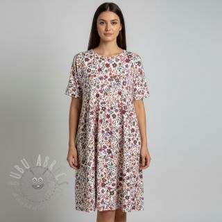 Jersey Flowers burgundy digital print ORGANIC