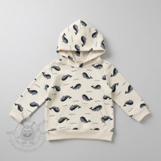 Triko materijal čupav JOGGING Whales ecru