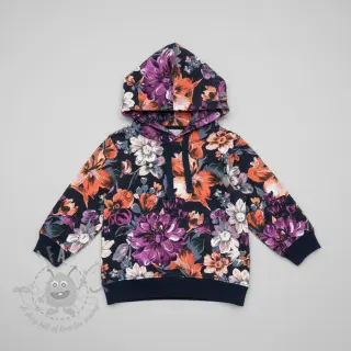 Triko Flower Luna navy digital print