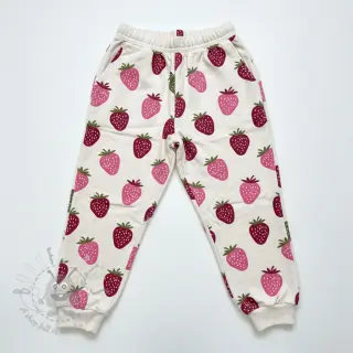 Triko materijal čupav JOGGING Strawberries ecru
