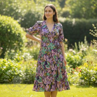 Pamuk VISCOSE Flowers cobalt