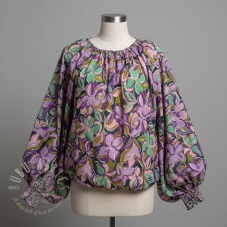 Pamuk VISCOSE Flowers cobalt