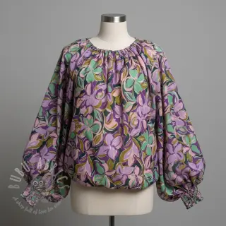 Pamuk VISCOSE Flowers cobalt