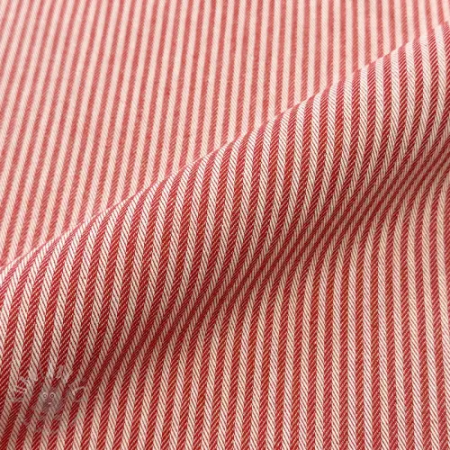 Dekorativna tkanina DOBBY Colored stripe poppy red