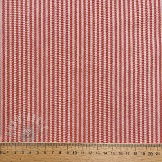 Dekorativna tkanina DOBBY Colored stripe poppy red