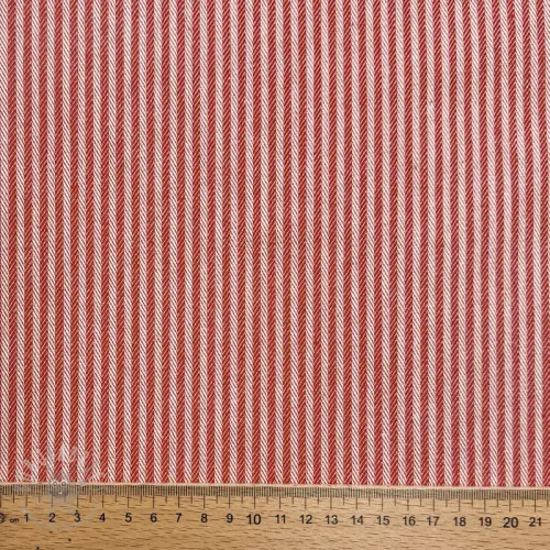 Dekorativna tkanina DOBBY Colored stripe poppy red
