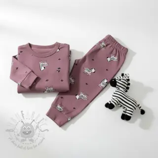 Pamuk FLANNEL Zebras mauve