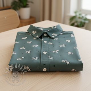 Pamuk FLANNEL Zebras green