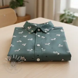 Pamuk FLANNEL Zebras green