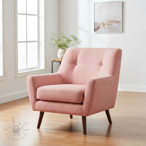 Dekorativna tkanina DOBBY Colored stripe poppy red