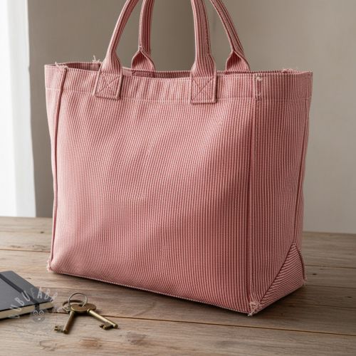 Dekorativna tkanina DOBBY Colored stripe poppy red