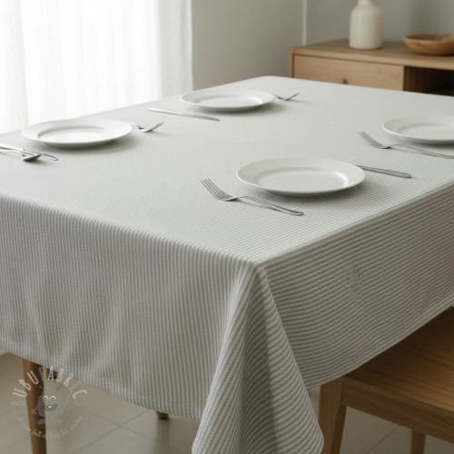 Dekorativna tkanina DOBBY Colored stripe light grey