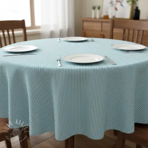 Dekorativna tkanina DOBBY Colored stripe turquoise