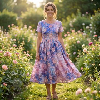 Pamuk TIE DYE EMBROIDERY Flora design C