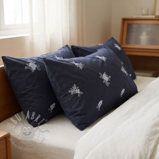 Pamuk VOILE EMBROIDERY Flowers navy