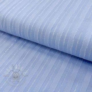 Pamuk VOILE LUREX Stripes light blue