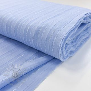 Pamuk VOILE LUREX Stripes light blue