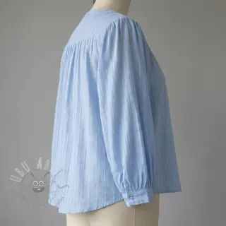 Pamuk VOILE LUREX Stripes light blue