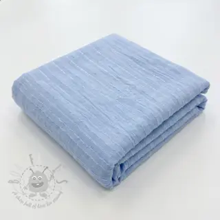 Pamuk VOILE LUREX Stripes light blue