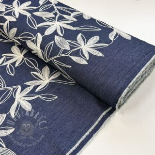 Pamuk JEANS Embroidery Flowers white