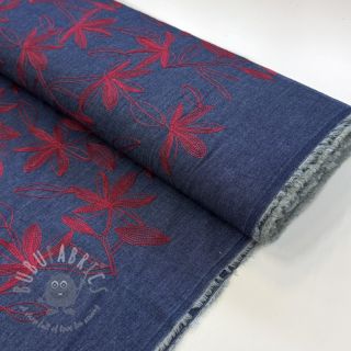 Pamuk JEANS Embroidery Flowers burgundy