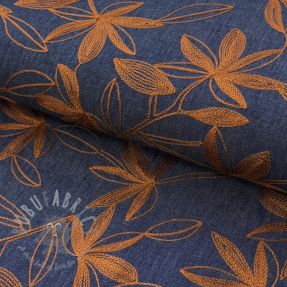 Pamuk JEANS Embroidery Flowers camel