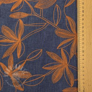 Pamuk JEANS Embroidery Flowers camel