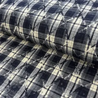 Pamuk YARN DYED BRUSHED Check EMBROIDERY navy