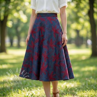 Pamuk JEANS Embroidery Flowers burgundy