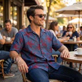 Pamuk JEANS Embroidery Flowers burgundy