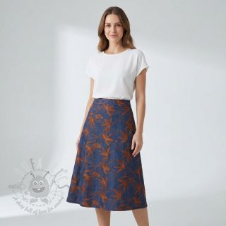 Pamuk JEANS Embroidery Flowers camel