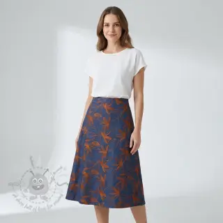 Pamuk JEANS Embroidery Flowers camel