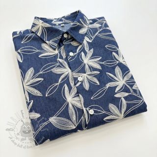 Pamuk JEANS Embroidery Flowers white