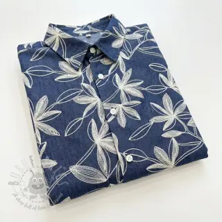 Pamuk JEANS Embroidery Flowers white