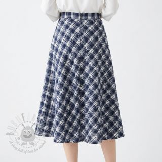 Pamuk YARN DYED BRUSHED Check EMBROIDERY navy