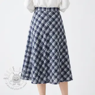 Pamuk YARN DYED BRUSHED Check EMBROIDERY navy