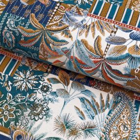 Dekorativna tkanina jacquard Basmati allover bleu