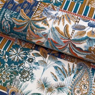 Dekorativna tkanina jacquard Basmati allover bleu