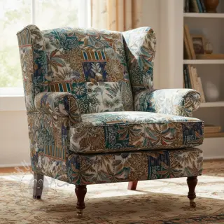 Dekorativna tkanina jacquard Basmati allover bleu