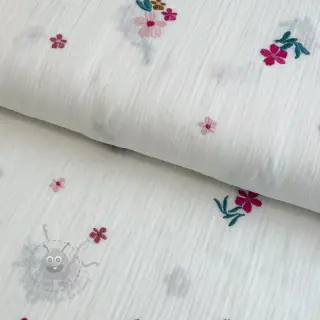 Tetra Tkanina/Muslin EMBROIDERY Flowers MIA camel